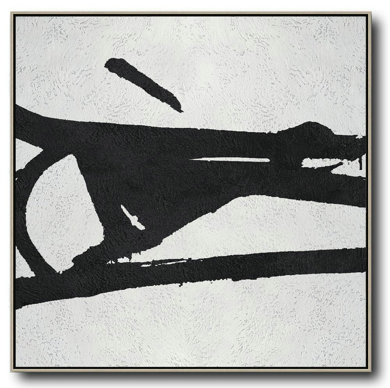 Original Artwork Extra Large Abstract Painting,Oversized Minimal Black And White Painting - Modern Canvas Art